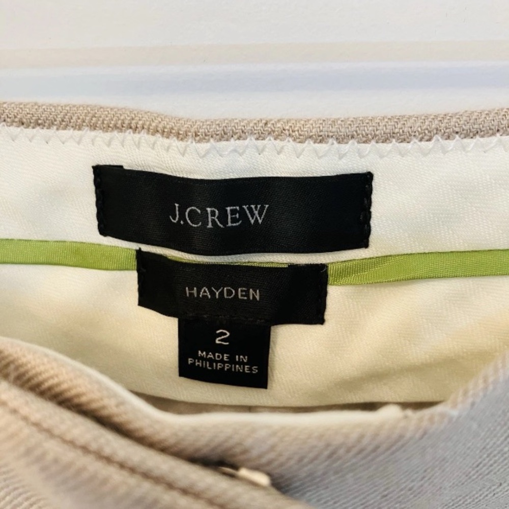 J. Crew Hayden Tan Linen Blend Kickout Crop Flare Pant size 2 - Picture 4 of 9